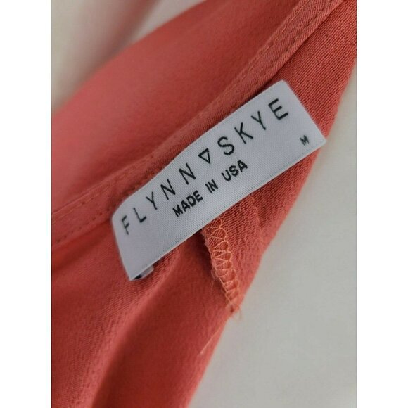 New Flynn Skye Parker Jumper Womens M Coral Salmon Jumpsuit V Neck Rayon - Picture 6 of 8